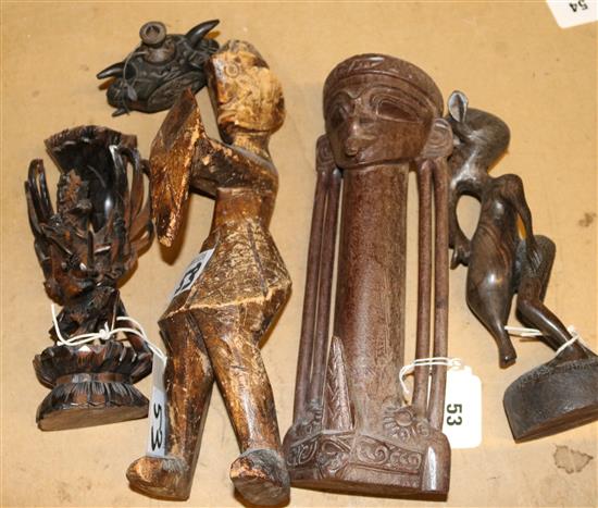 Carved wooden/cork figures